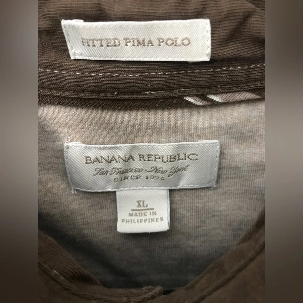 Banana Republic Mens Fitted Pima Cotton Polo Lightweight Short Sleeve Shirt XL